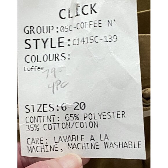 Click Collection Womens Size 10 Pants Dressy Color Coffee Belt Included NWT - Picture 7 of 9